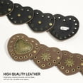 thumbnail image 3 of YooGuoGuo Wide Disc Belt for Women Vintage Leather Hollow Out Round Belt Western Waist Belt, 3 of 7