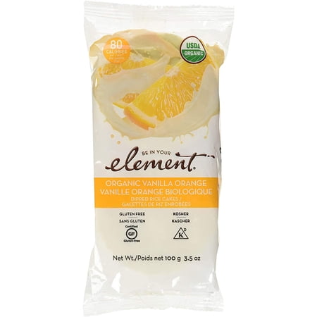 Element Snacks Organic Rice Cake Vanilla Orange, 3.5 oz | Pack of 6