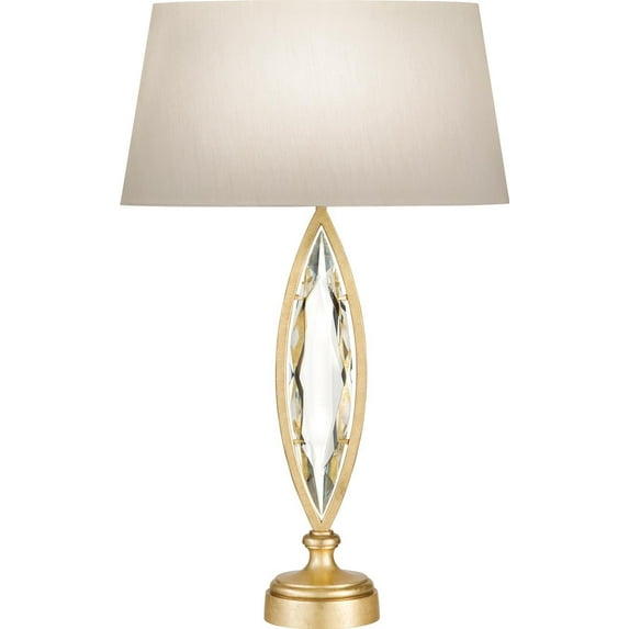 Table Lamp MARQUISE 1-Light Florentine Brushed Gold Leaf Laminated Cream FA-675