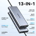 thumbnail image 2 of Estación de acoplamiento USB C para ordenador portátil con doble monitor HDMI 13 en 1, 2 of 7