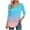 Sky Blue, variant on Stamzod 3/4 Length Sleeve Womens Tops Summer Square Neck Gradient Basic Tee Tops Loungewear Casual Loose Oversized Tshirts for Women Dark Blue L