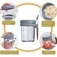 thumbnail image 3 of 10oz Overnight Oats Container Mason Jars with Lid and Spoon, Portable Airtight Oatmeal Cup with Measurement Marks Wide Mouth Jars Breakfast Cup Container for Salads Cereal Milk, 3 of 8