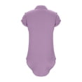 thumbnail image 6 of Y-Sunset Girls Button Down Shirt Dress, Short Sleeve Casual Linen Tunic Dress, Kids Collared Summer Dress with Pocket, Loose Fit Beach Cover Up for Girls(Purple/5-6 Years), 6 of 7