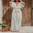 thumbnail image 2 of Femmes Bohème Robe Formelle Manches Courtes Robe de Soirée avec Ceinture, 2 of 9