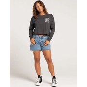 Salty Crew Women's Lateral Line Cropped Long Sleeve Tee T-Shirt (X-Small, Charcoal)