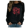 thumbnail image 1 of Outfmvch Chandails à Capuchon pour Femmes Chemise à Manches Longues Décontractée Imprimée Pull tops Femmes Pulls Femmes Noir, 1 of 3