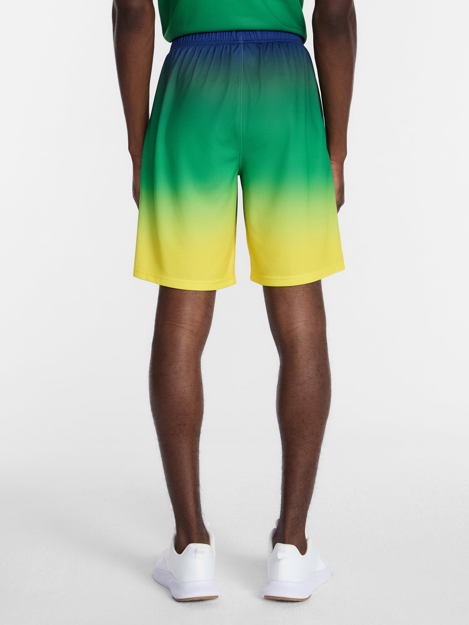 Athletic Works Men's and Big Men's Ombre Mesh Shorts, 7" Inseam, Sizes XS-5XL