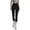 Black, variant on Womens Solid Color Pocket High Waist Yoga Pants Loose Tight Waist Athletic Style Side Pockets Elastic Waist Slim Fit Stretch Skin Friendly Fabric Full Length Workout Trousers