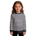 thumbnail image 3 of YMNXA Childrens Kids Boys T Shirts Long Sleeve Round Neck Striped Print Comfortable Breathable Layering Top For Casual Daily Wear,Black,3-4 Years, 3 of 6