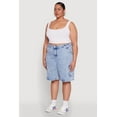 thumbnail image 3 of Womens Plus Size WAX Mineral Wash Cargo Jorts, 3 of 5