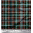 thumbnail image 1 of Soimoi Japan Crepe Satin Fabric Gingham Check Print Sewing Fabric Yard 42 Inch Wide, 1 of 3