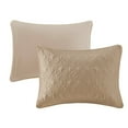 thumbnail image 2 of 3 Piece Split Corner Pleated Quilted Bedspread Khaki King, 2 of 10