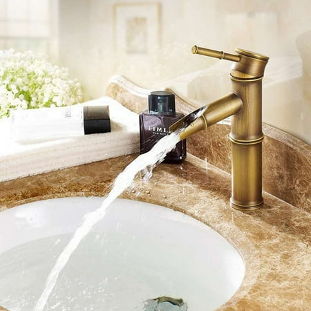 

Basin Faucet Antique Brass Bamboo Shape Faucet Sink Mixer Faucet Single Handle