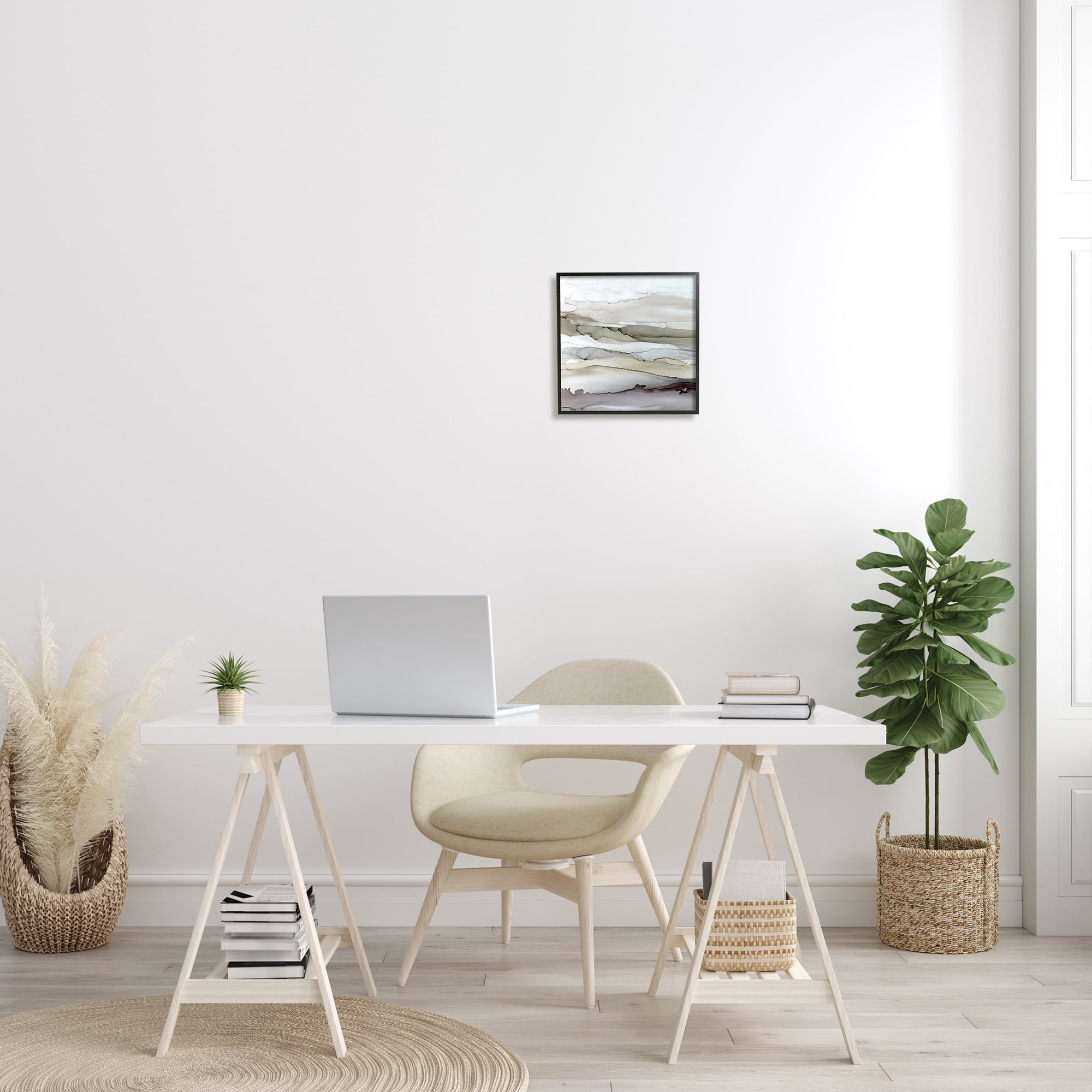 Abstract Mountain Range Watercolor Interpretation 12 in x 12 in Framed Painting Art Prints, by Stupell Home Décor