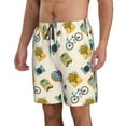 thumbnail image 2 of Kdxio Travel Elements Pattern Mens Casual Shorts - Drawstring Summer Beach Sports Shorts for Men, 2 of 9