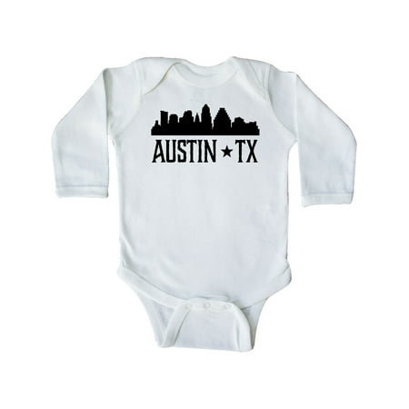 

Inktastic Austin Texas Skyline Silhouette TX City Gift Baby Boy or Baby Girl Long Sleeve Bodysuit