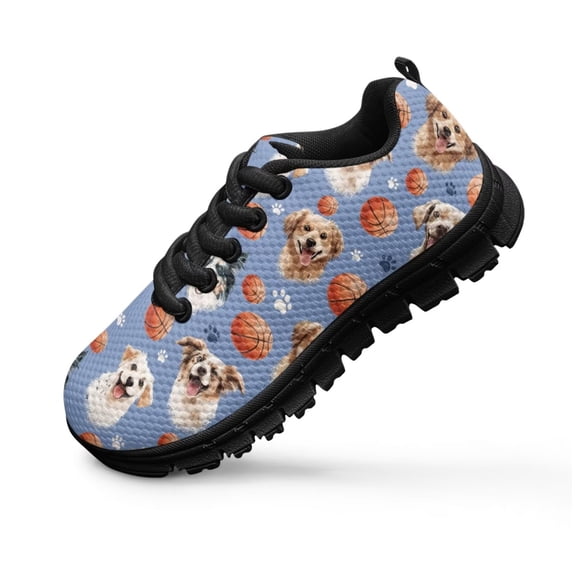 Chririnla Kids Cute Shoes Puppy Dog Sneakers for Boys Girls Size 1.5 Slip on Sneakers Primary School Students Sports Shoes for Running Tennis Walking