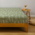 Floral Sage Green Queen Size Sheet Sets White Gingko Leave Print Plant Printed Bedding Sheets