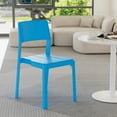 thumbnail image 6 of VECELO 4-Pack Plastic Stackable Dining Chairs, Modern Outdoor Patio Chairs for Restaurant, Poolside and Garden, No Assembly, Blue, 6 of 14