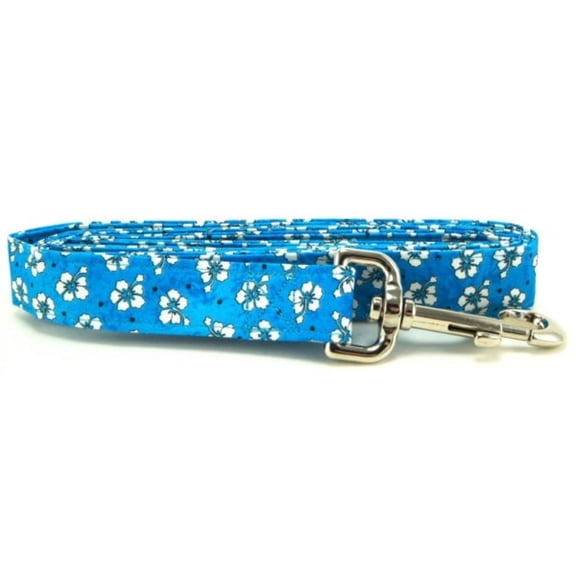 Blue Hawaiian Flowers Dog Leash - Size - Large