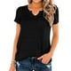 thumbnail image 2 of Minnieouse Amart Camiseta de verano de manga corta de algodón con cuello en V para mujer Prendas para la parte del cuerpo negro XXL, 2 of 6