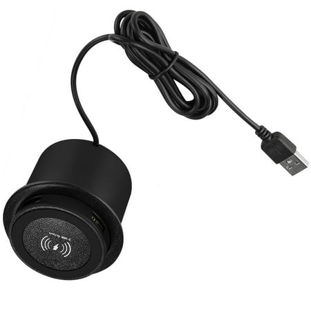 JIAHAOO Wireless Charger Embedded Design Black 10W Quick Charge USB 5V 1A for Tables Counters Multi Protection Reusable