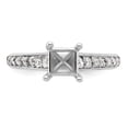 thumbnail image 4 of Solid 14K White Gold Diamond Side-Stones with CZ Cubic Zirconia Center Stone Engagement Ring Size 7, 4 of 8