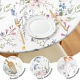 thumbnail image 4 of Pioneer Flower Floral Print Pattern Round Fitted Tablecloth with Elastic Edge,Dining Table Cover Waterproof,Outdoor Round Tablecloth for Camping,Dining,Indoor and Outdoor, 4 of 7