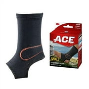ACE Brand Compression Ankle Support, Small/Medium, Black, 1/Pack