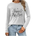 thumbnail image 5 of UTSJKR Happy Trendy Year 2026 Sweatshirts Women Merry Christmas Holiday Long Sleeve Pullover Tops Trendy Years Eve Outfits White L, 5 of 6