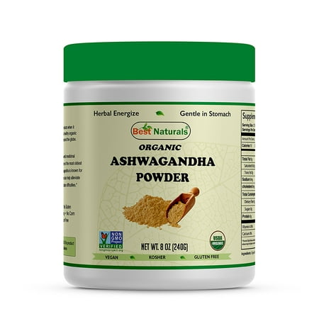 Best Naturals Certified Organic Ashwagandha Powder 8.5 OZ (240 Gram), Non-GMO Project Verified & USDA Certified (Best Ashwagandha Powder Brand In India)