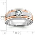 thumbnail image 2 of 14K White/Rose Gold Two-Tone Ibgoodman Men's Satin 1/3 Carat Diamond Complete Ringsize 10 (Width 10.15) - Jbsp, 2 of 5
