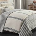 thumbnail image 4 of Piper Classics Market Place Gray Grain Sack Stripe Queen Duvet Cover, 4 of 7