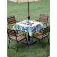 thumbnail image 4 of Outdoor Tablecloth with Umbrella Hole for Patio/Picnic/Party/Camping, Blue Ocean Shells Conch Waterproof Table Cloth Square Cover Washable, Nautical Coastal Starfish Summer (54"x 54"), 4 of 8