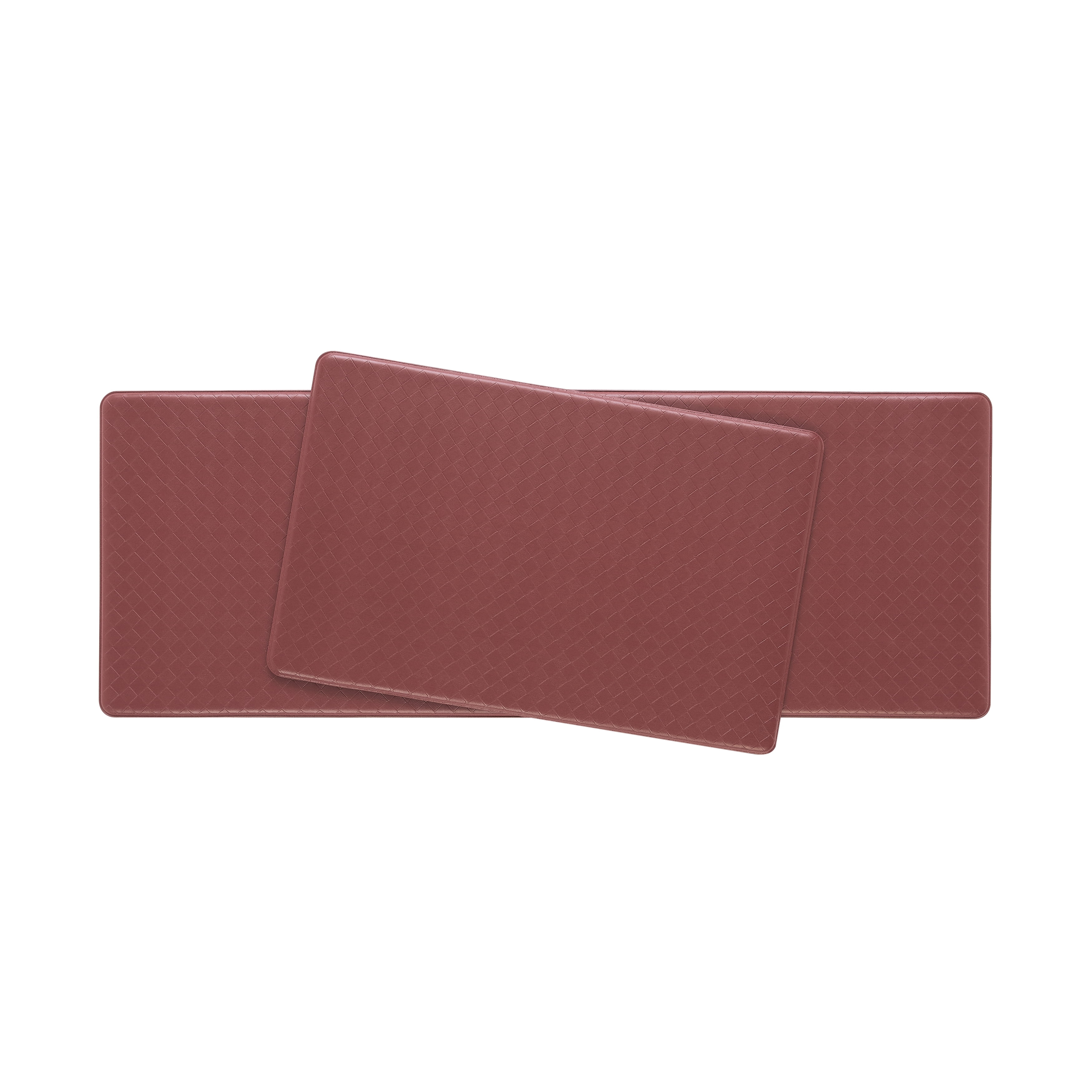 AntiFatigue Kitchen Mat Set, Red, Playa Basketweave by Chef Gear, 17.5