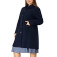 thumbnail image 4 of Agnes Orinda Women's Plus Size Winter Outerwear Single Breasted Long Coat 4X Dark Blue, 4 of 7