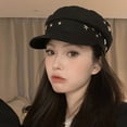thumbnail image 3 of Aellinatey Unisex Casual Y2k Girls Beret Hat with Star Rivet Summer Women Peaked Cap, 3 of 19