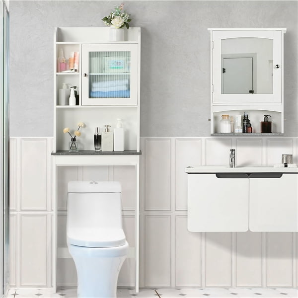 Yaheetech Bathroom Floor & Wall Mounted W/Spacious