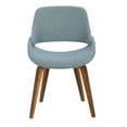 thumbnail image 6 of Fabrico Mid-Century Modern Dining/Accent Chair in Walnut and Blue Noise Fabric by LumiSource - Set of 2, 6 of 7