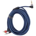 thumbnail image 4 of Cable Conector De 3,5mm A 2RCA, Cable De Audio Macho De 3,5mm A 2RCA Macho, Nailon Universal De 5m De Longitud + Aleación De Aluminio Para Altavoz Para Teléfono Inteligente YLSHRF 3.5mm Male to 2RCA Male Audio Cable, 4 of 8