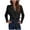 Black, variant on Women's Cropped Corduroy Jackets Casual Long Sleeve Lapel Cardigan Button Coats with Belt Soft Trendy Plain Jackets