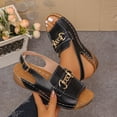 thumbnail image 6 of Bkhluea Women Chain Buckle Wedge Ankle Strap Sandals Slip On Comfortable Footwear For Casual Outdoor Party Daily Activities, 6 of 7
