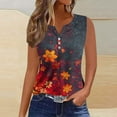 thumbnail image 4 of Women's Summer Tank Tops V Neck Floral Blouses Loose Fit Casual Sleeveless Shirts Boho Tunic 2025, 4 of 5