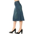 thumbnail image 2 of Fashion2Love Women's Juniors/Plus Size Calf - Length A-Line Stretch Denim Skirt, 2 of 7