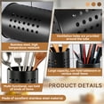 thumbnail image 3 of 2Pcs Stainless Steel Kitchen Utensil Holder, Large Cooking Utensil Crocks for Kitchen Counter, Kitchen Utensil Drying Cylinder, Cooking Utensil Organizer for Spatula, Spoon, 3 of 7