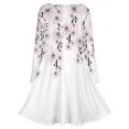 thumbnail image 5 of Cherry Blossoms with Falling Flowers Long Sleeve Dresses For Women Vintage Elegant Party Dress Oversized V-neck Dress S-8XL, 5 of 7