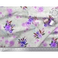 thumbnail image 2 of Soimoi Tissu en Poly Georgette Imprimé Feuilles et Roses au Mètre 52 Pouces de Large, 2 of 3