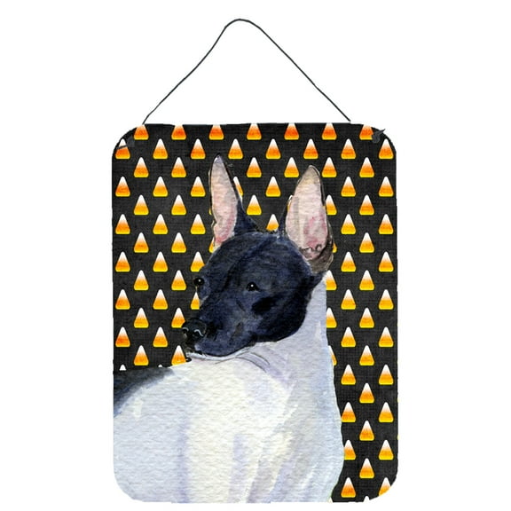 Rat Terrier Candy Corn Halloween Portrait Wall or Door Hanging Prints