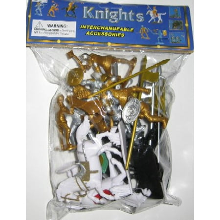 1/32 Knights & Armor Figure Playset (12 w/Weapons & 4 Horses) (Dragon Age Best Weapons And Armor)