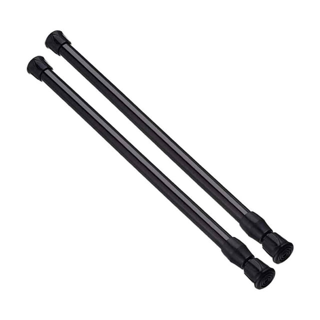 Paquete de 2 barras de tensión para cortina, barras de armario, extensibles, 16-28 pulgadas, varillas de tensión de resorte blanco
